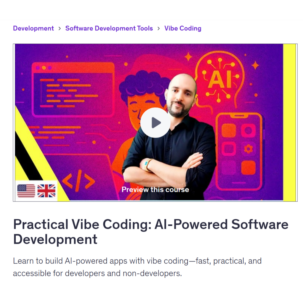 Vibe Coding Video Course- Vibe Coding: AI-Powered Software Development Essentials | Coding With Ai Coding Video Lessons