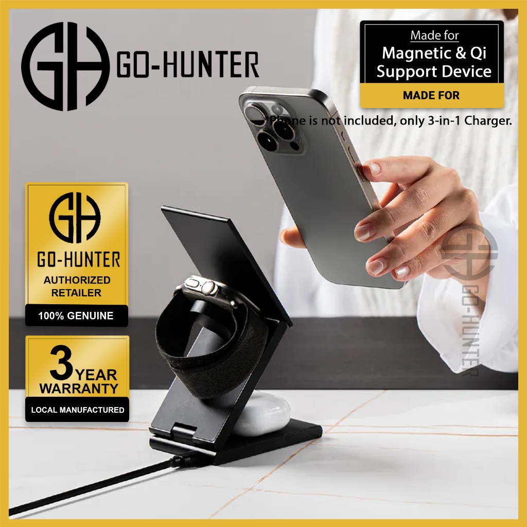 ADAM Elements Mag Z Magnetic 3in1 Foldable Travel Charging Station with USB-C Charging Cable Included