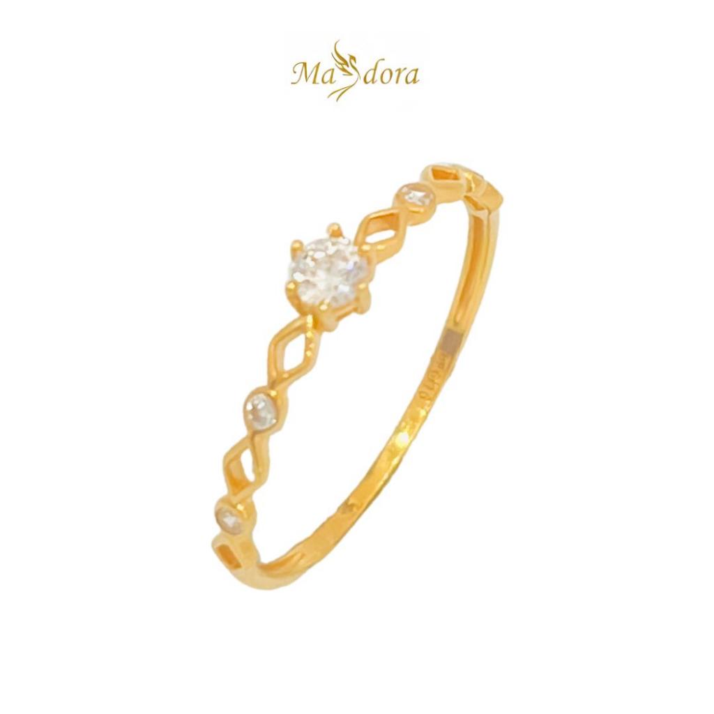 MASDORA KL Cincin Sparkling Rhonbic Solitaire [C] EMAS 22K/916