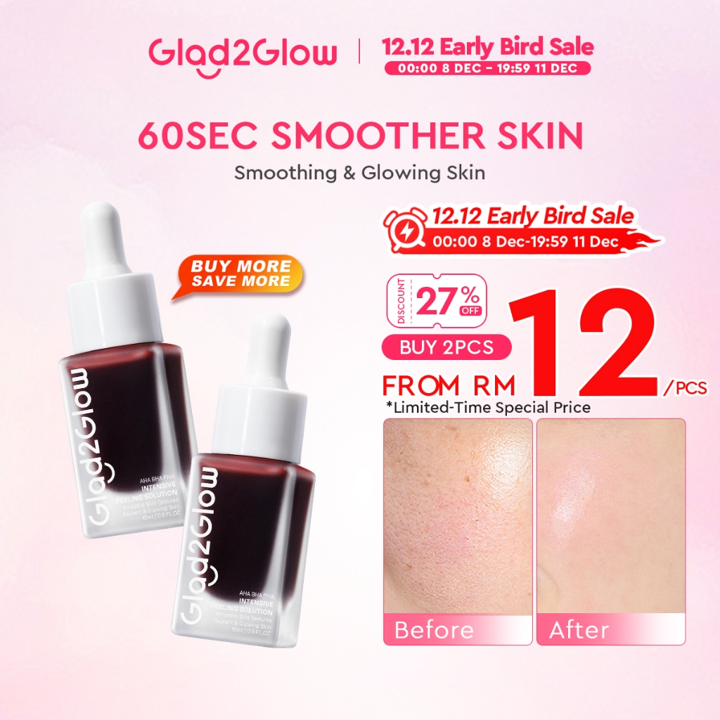 Glad2glow Aha Bha Pha Intensive Peeling Solution Serum Essence Glowing Skin Brightening Dark Spot Acne-pron Blackhead