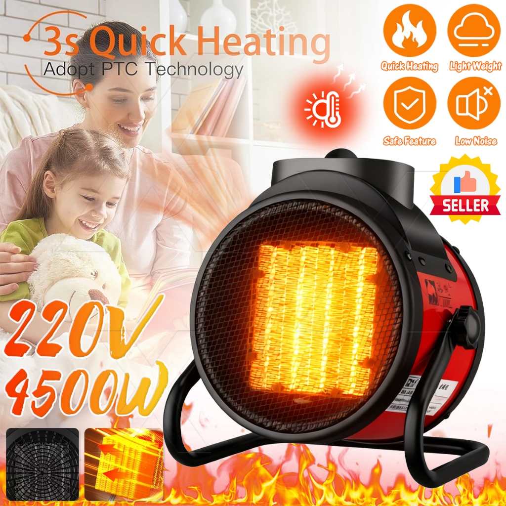 4500W Electric Heater Fan Ceramic Space Air Heater Portable Ceramic Fan Warmer Pemanas Kipas Seramik