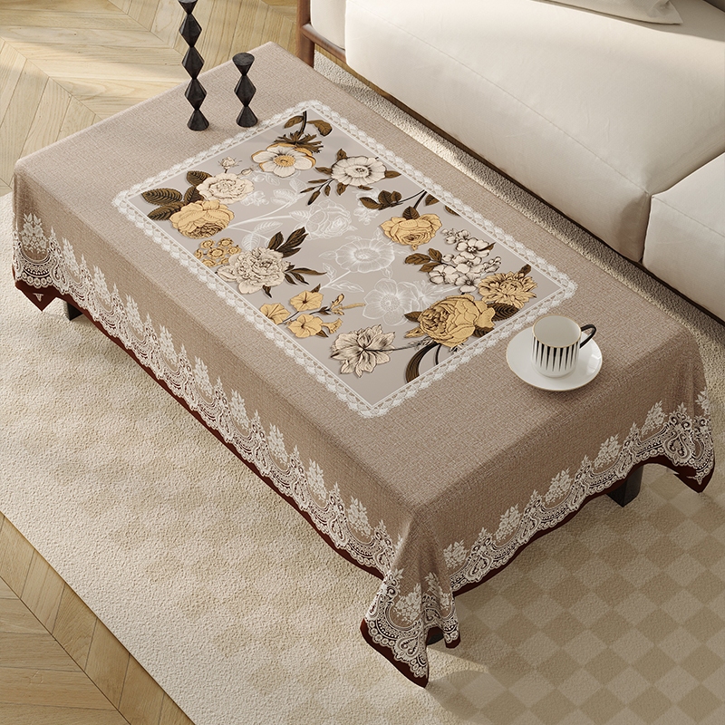 Tablecloth Gaya Ringkas Eropah Segiempat Panjang Tahan Air Minyak Tahan...