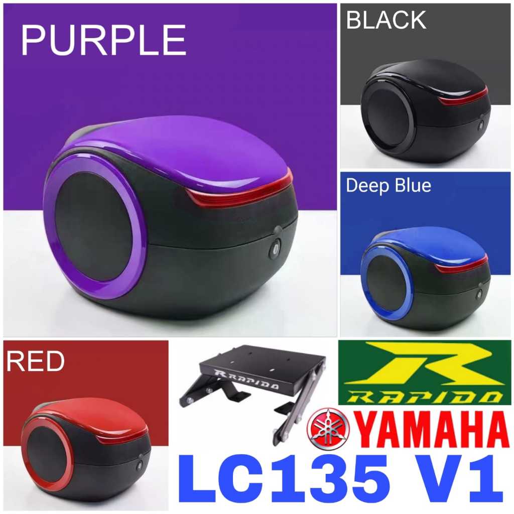 Combo Set Monorack Rapido YAMAHA LC135 V1 Top Box Alien ABS Tail Box Siput 02 Accessories Motor LCV1 LC4S LC