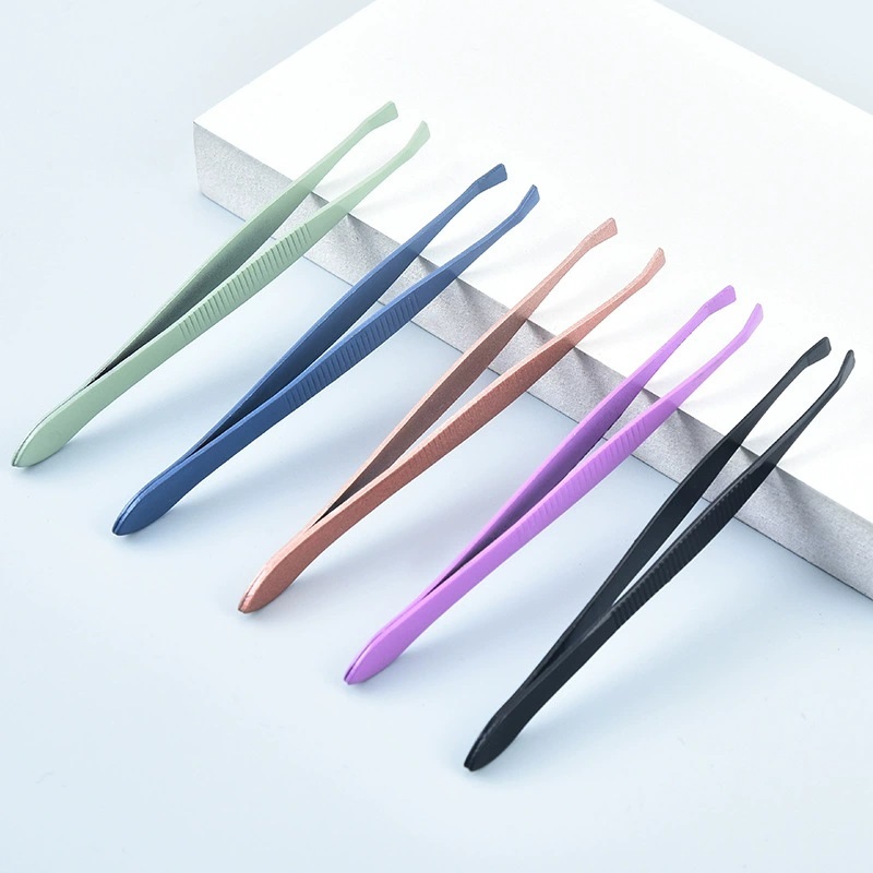 1pc Stainless Steel Eyebrow Tweezer Face Hair Removal Tweezers Colorful Makeup Eyelash Tweezer Eyebrow Clips Makeup Tool
