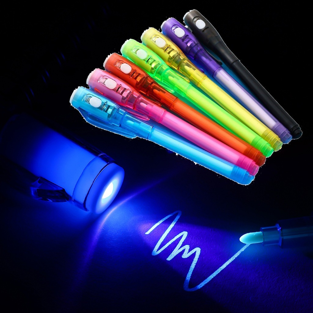 Invisible Ink Pens Upgraded Spy Invisible Ink Pen with UV Light Magic Marker Pen for Kids Party Favors Ideas Gifts