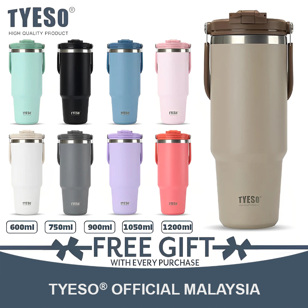 TYESO ROAMER Vacuum Insulated Tumbler Temperature Retention Leak-proof (600/750/900/1050/1200ml) TS-01022-TS-01026