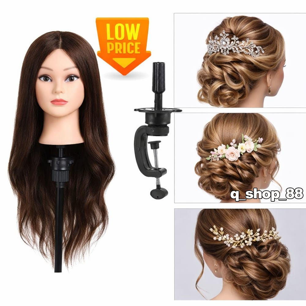 Hair Styling Wig Practice Training Doll Human Head Salon Mannequin Hairdressing Rambut Palsu Kepala Patung