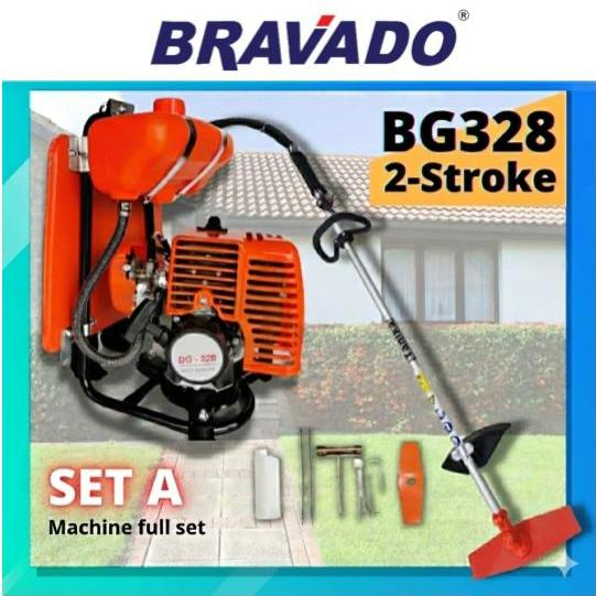BRAVADO TurboCUT® BG328 | MEGA Heavy Duty Mesin Potong Rumput | Backpack Brush Cutter | Grass Trimmer | 2 TAHUN WARRANTY