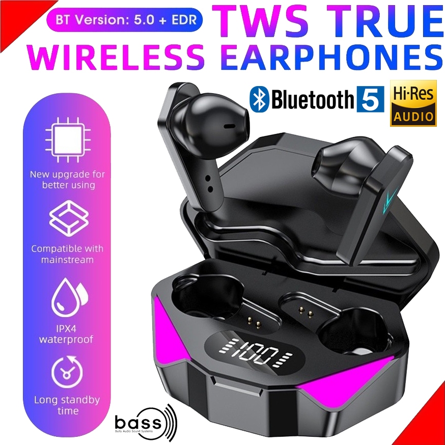 TWS X15 Bluetooth Gaming Earphone Wireless Hifi 9D Stereo Bass Headset Game Low Latency Game Headphone Permainan蓝牙耳机游戏耳机