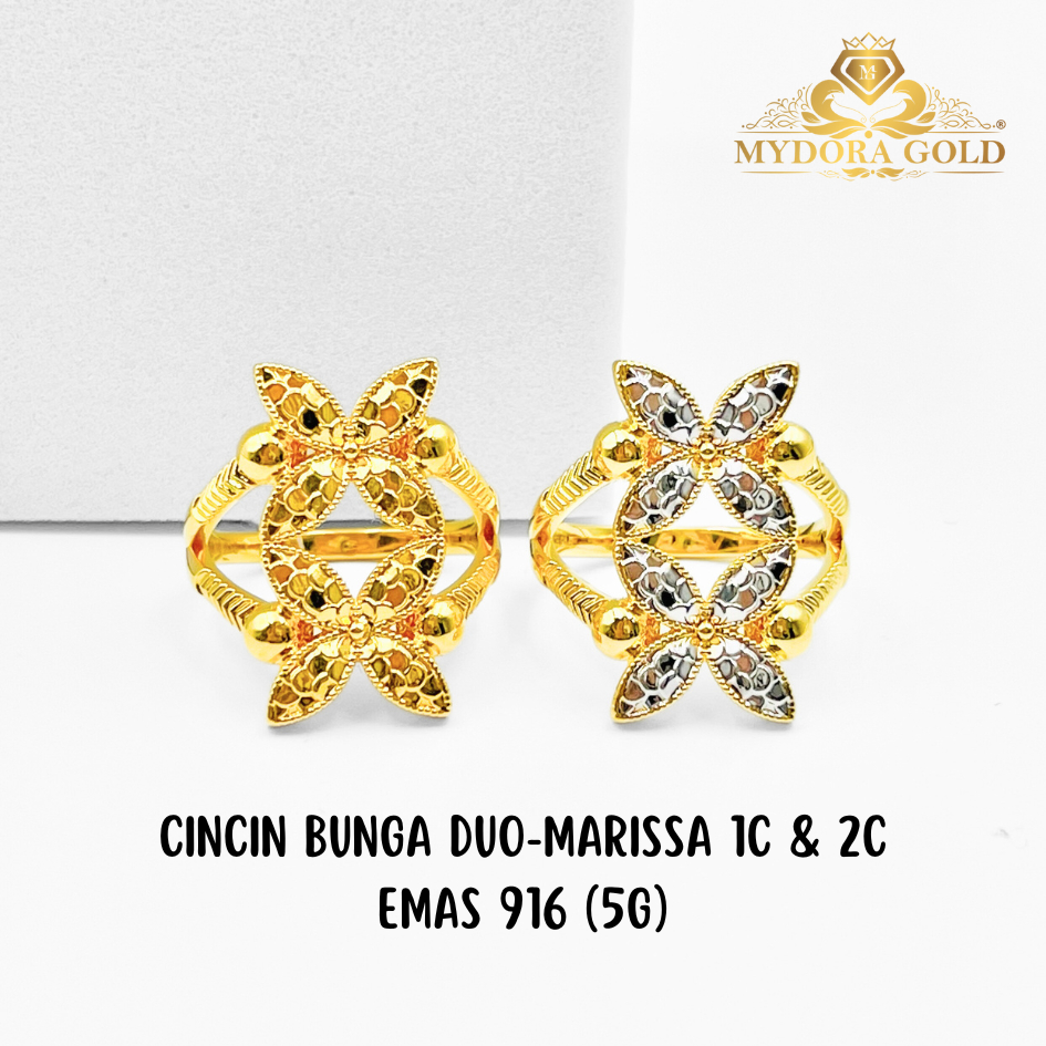 MYDORA Cincin Bunga Duo-Marissa (5G) l EMAS 916/22K