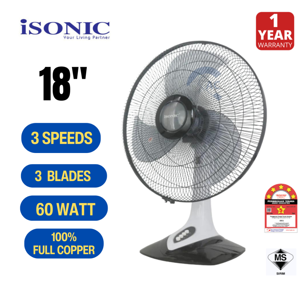 Isonic Table Fan 18” IF-TF18 | TABLE FAN 18” | KIPAS MEJA
