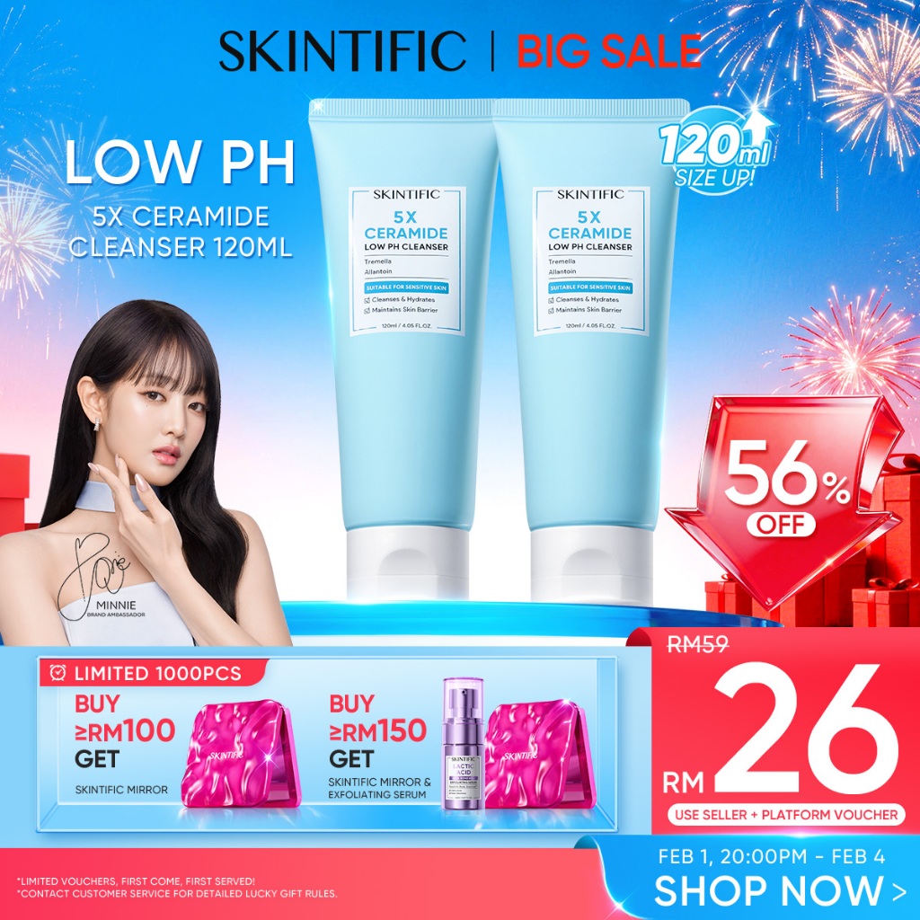 SKINTIFIC 5X Ceramide Low pH Cleanser Face Wash Pencuci Muka Oil Control Sensitive Skin oil cleanser Repair Barrier 洗臉霜