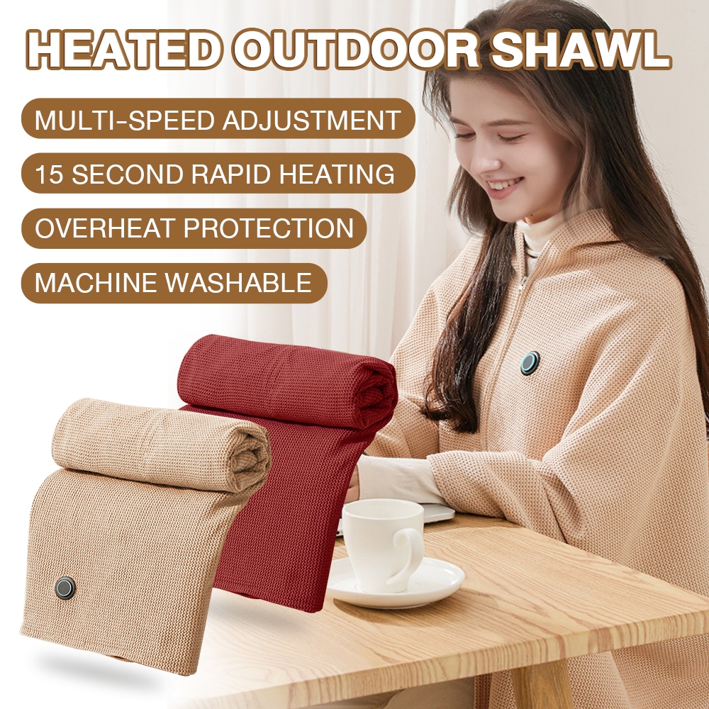 USB Heated Graphene Warming Blanket,Electric Blanket Washable Heating Blanket Good Warmth Warm Fleece Nude Heated