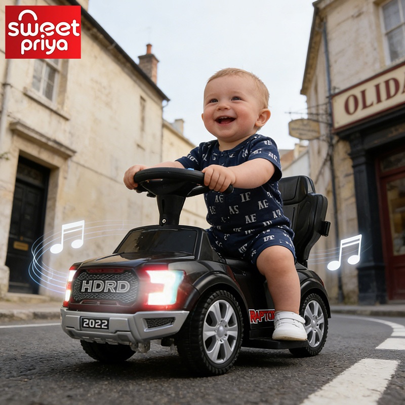3 in 1 Kids Push Car With Handle Horn Music Lights Baby Ride Scooter Kereta Mainan Budak Tahun Elektrik Boleh Duduk