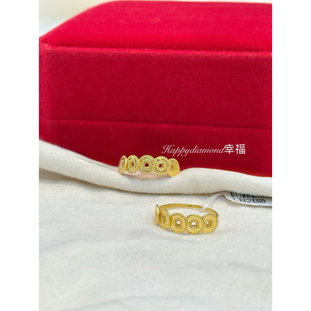 916黄金五帝钱戒指/916 gold five emperor ring/ 916 emas cincin