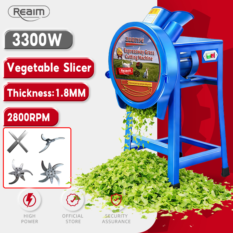 Reaim 3300W Feed Chopper Veggie Pulverizer Electric Grinder Mesin Rumput Ayam