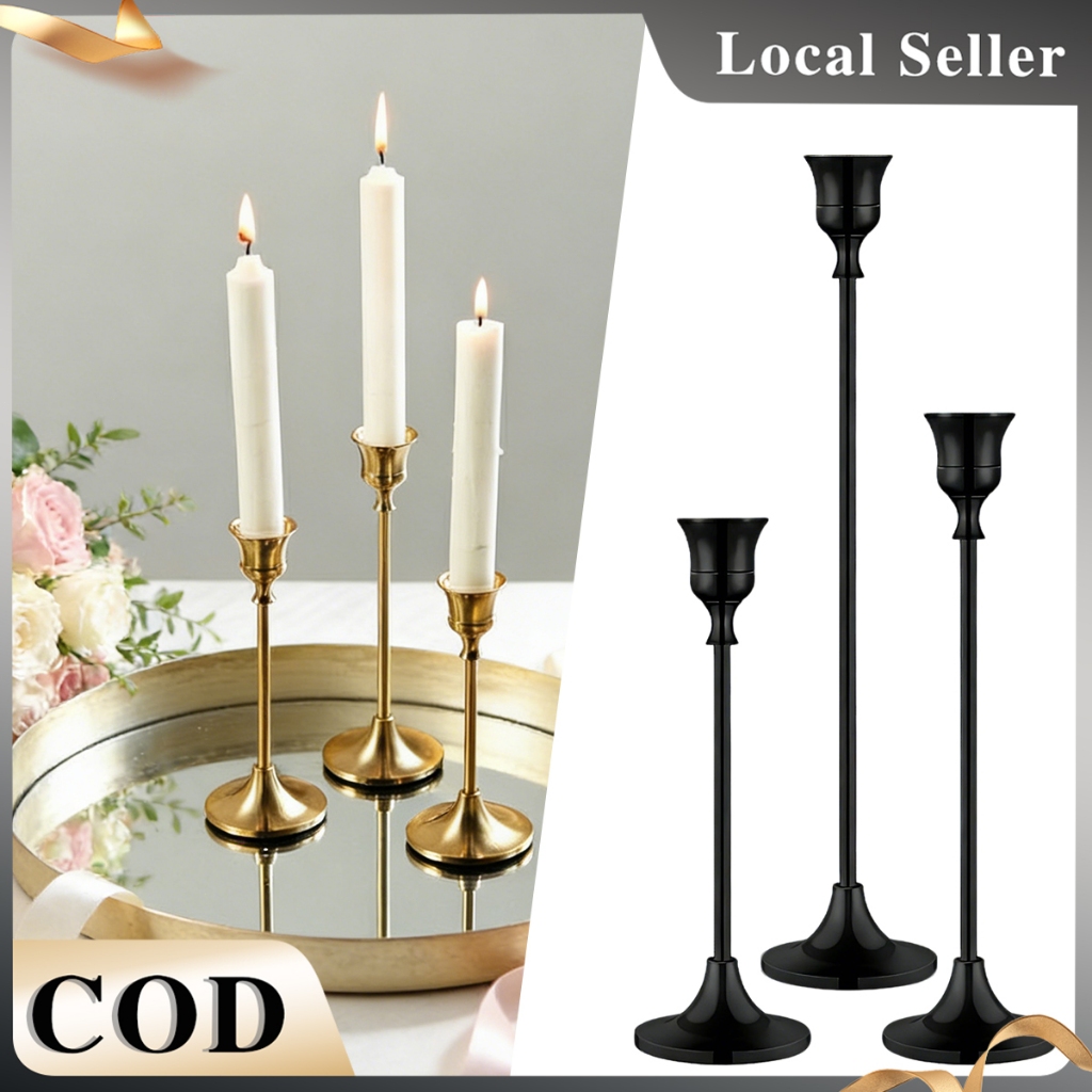 Candlestick Holder Set Elegant Metal Taper Candle Holders For Holiday And Special Occasions