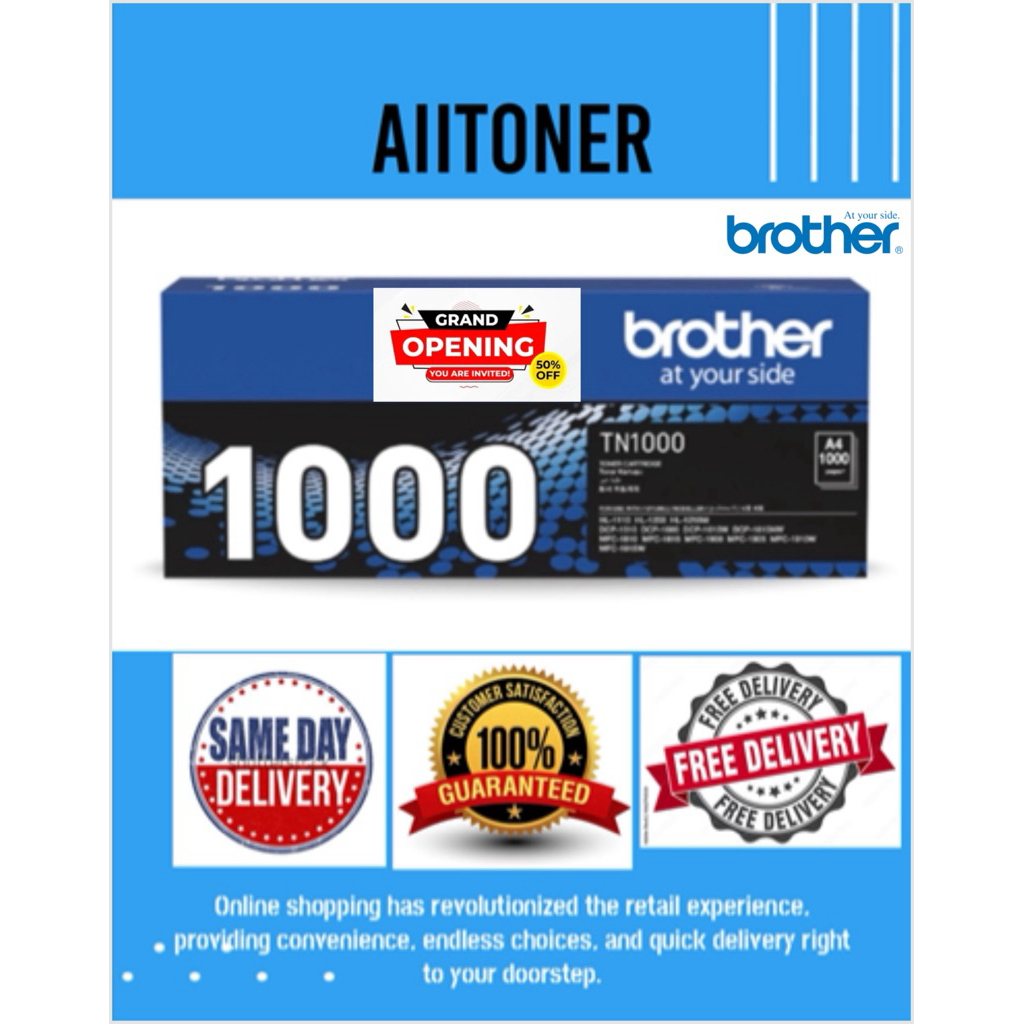 BROTHER TN-1000 TONER CARTRIDGE/ BROTHER TN1000 ORIGINAL BROTHER TN-1000