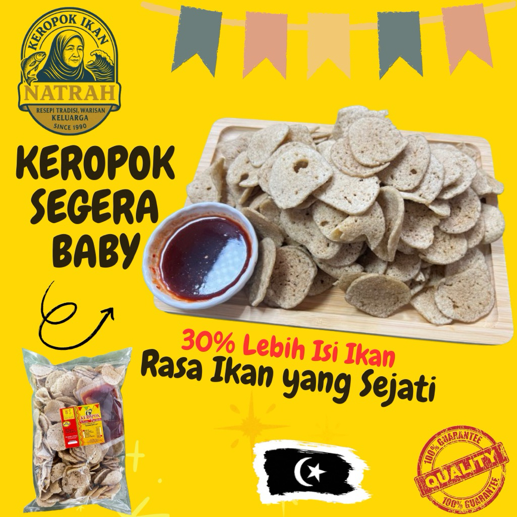Keropok Segera Baby Rangup Dari KILANG [500g]/ Keropok Ikan Segera Baby / Keropok Terengganu / Keropok / Keropok Ikan
