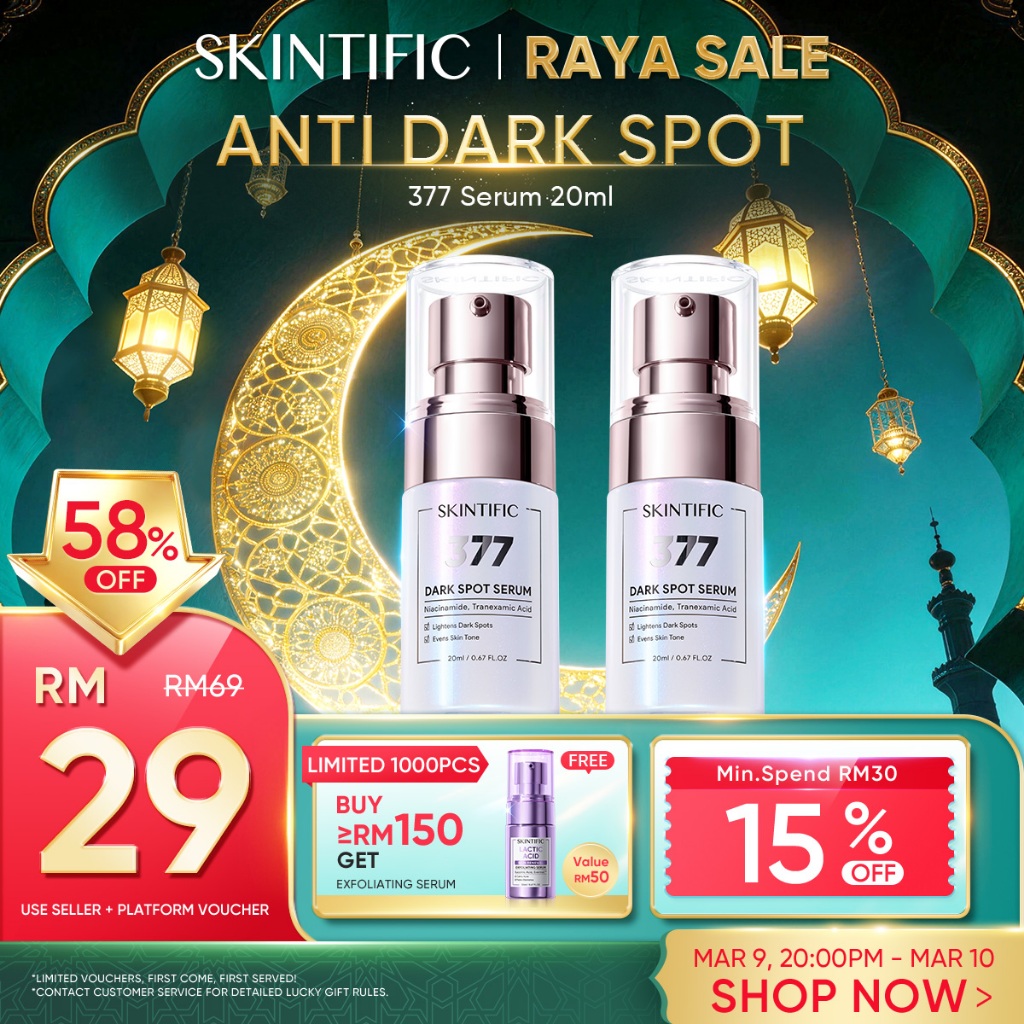 SKINTIFIC Sym White 377 Dark Spot Serum muka with Niacinamide Brightening Whitening Glowing Skincare centella essence