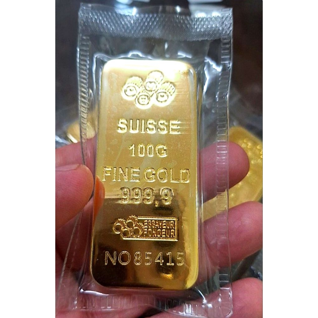 100g Suisse 999.9 Gold Bar Style Collectible