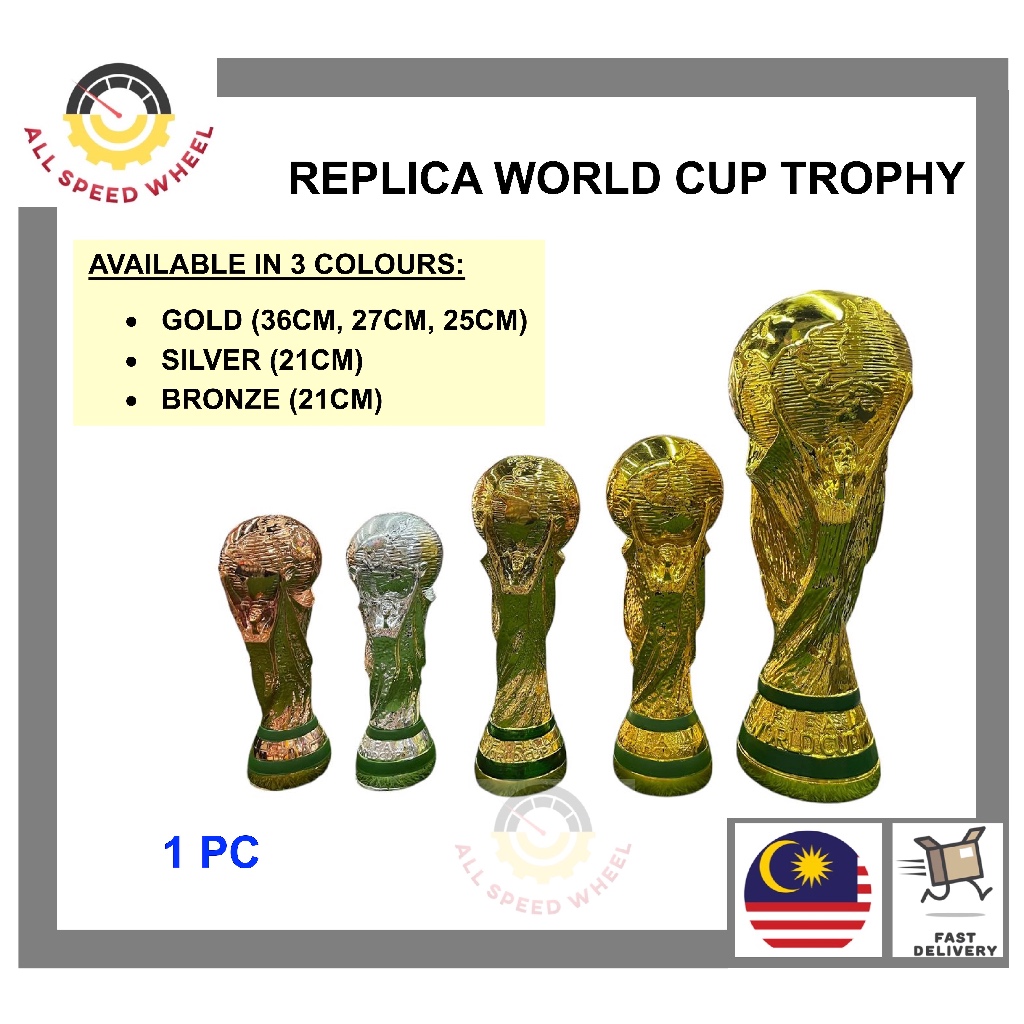 1 PC REPLICA WORLD CUP TROPHY/FOOTBALL/GOLD SILVER BRONZE/TROFI REPLIKA BOLA SEPAK DUNIA/EMAS PERAK GANGSA/高仿世界足球奖杯