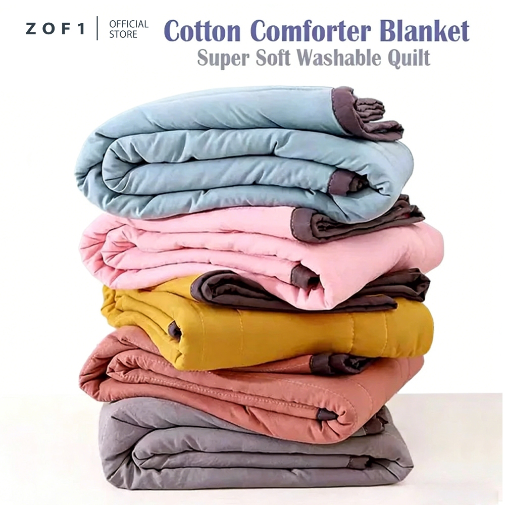 COTTON BLANKET QUILT SOFT COMFORTER KING SIZES 200*230cm WASHABLED COTTON QUILT SELIMUT SINGLE SIZE