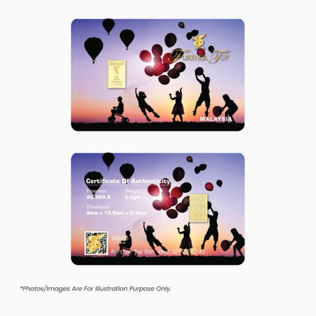 0.50g Further Top Gold 999.9 Gold Coin Mini Gold Bar Emas Tulen&hellip;