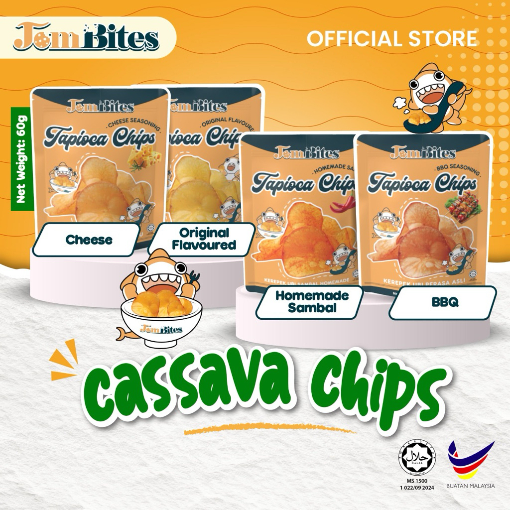 JomBites Cassava Chips 60G Halal Snack | Homemade Sambal/ BBQ/ Cheese/ Malaysian Tapioca Chips