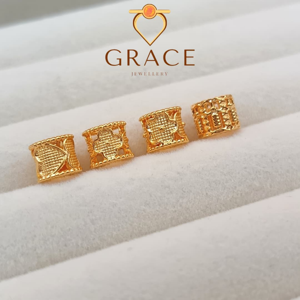 Grace Jewellery Gold 916 Collection Mini Tube Bead/Emas 916 Koleksi Mini Tube Bead/黄金916小克重手串