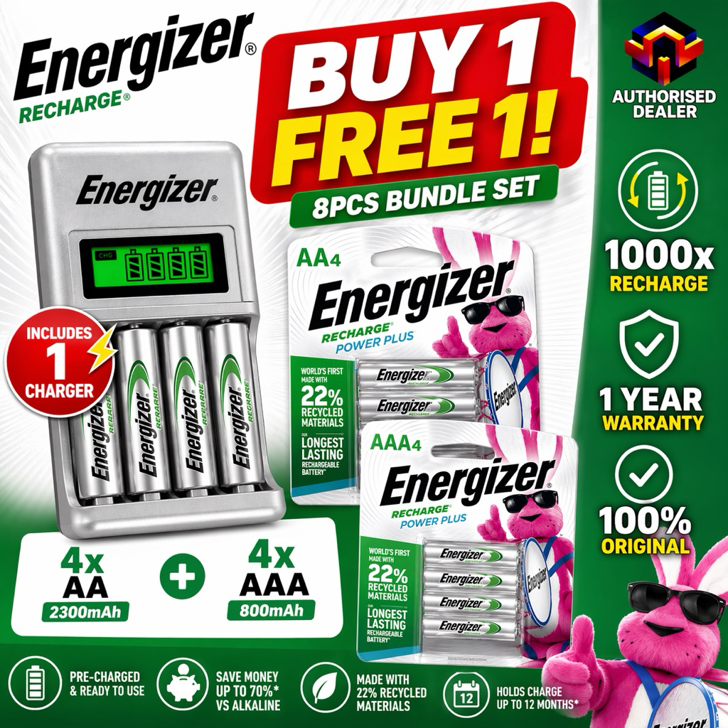 FREE 8 PCS 1.2V Battery Energizer AA AAA Universal Battery Charger Set 8 Slot LCD Rechargeable NiMH Batteries