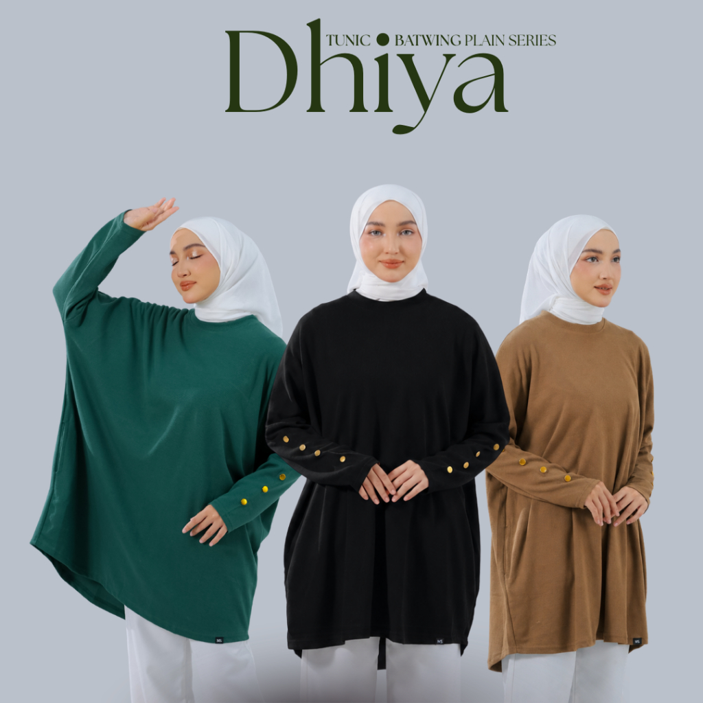 MS214 MODA STORE DHIYA MUSLIMAH BATWING BAGGY PLAIN COTTON WAFFLE IRONLESS LABUH