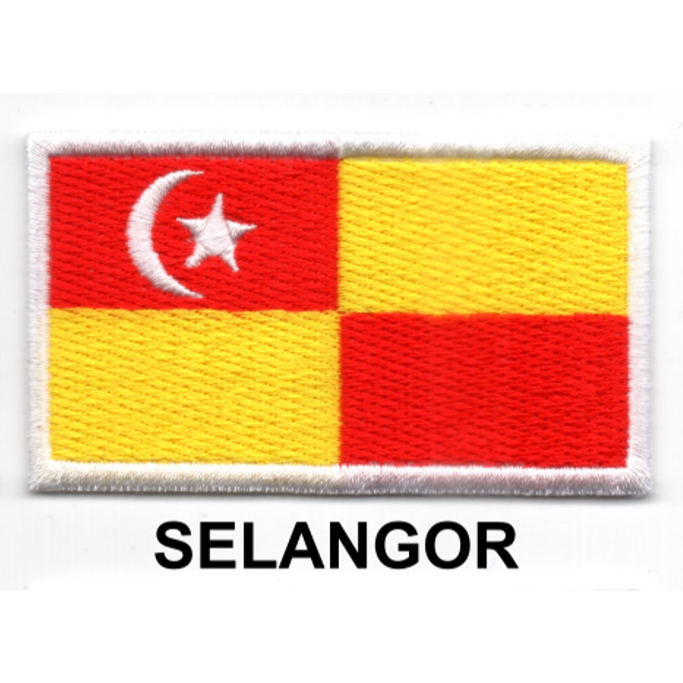 Patch Bendera sulam Negeri SELANGOR - 7.5cm x 4cm - Negeri-Negeri Malaysia