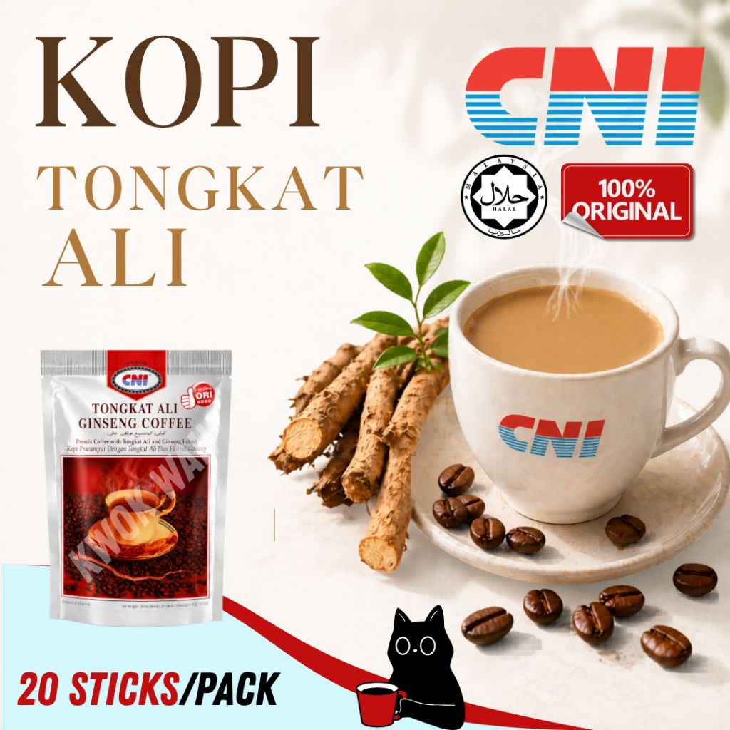 CNI Kopi Tongkat Ali 20 Batang x 20g -100% Original-Kopi Premium Dengan Ekstrak Tongkat Ali-Halal