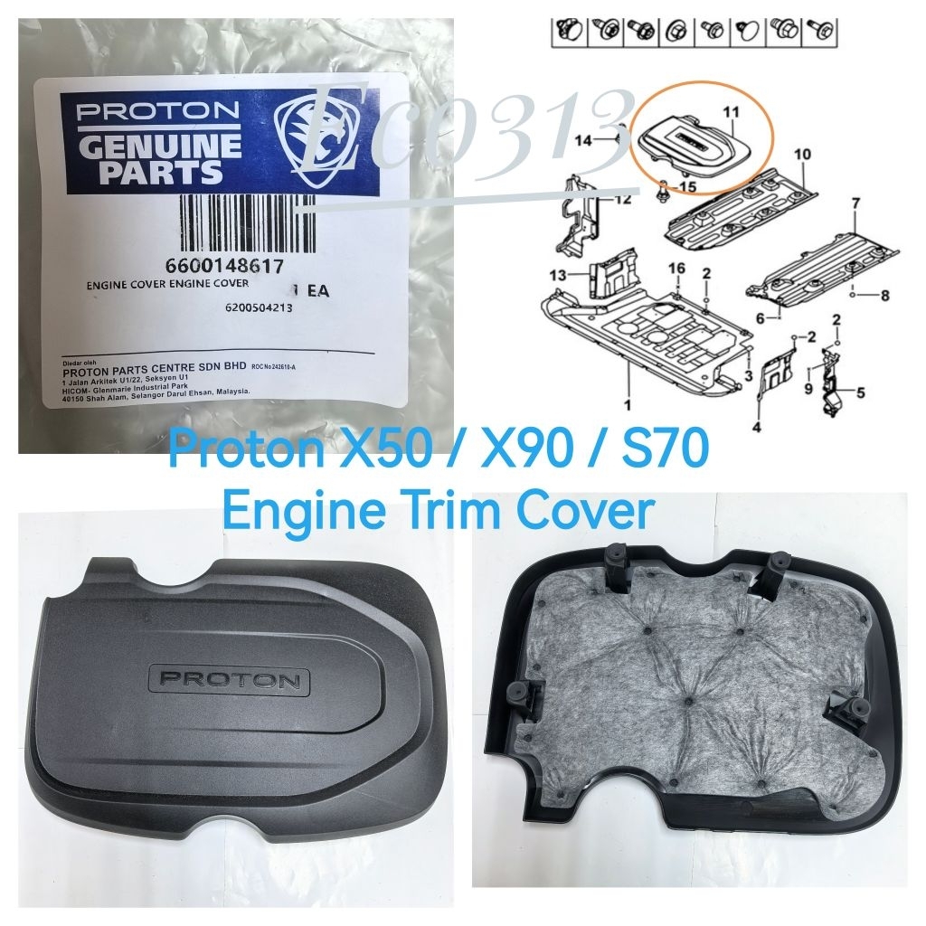 ORIGINAL Proton X50 / X90 / S70 Engine Trim Cover 6600148617
