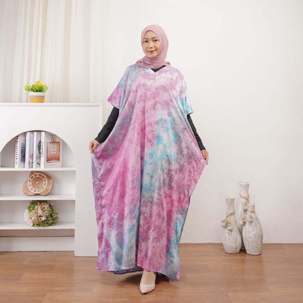 Kaftan Tie Dye Cotton Rayon Lembut