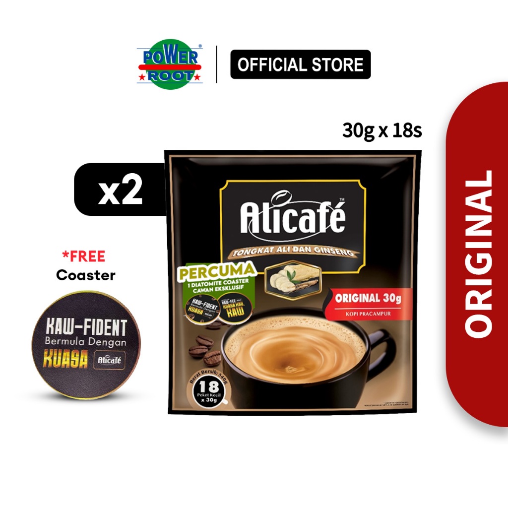 [2 PACKS] Alicafe Tongkat Ali & Ginseng Original (30gm X 18 Sachets)