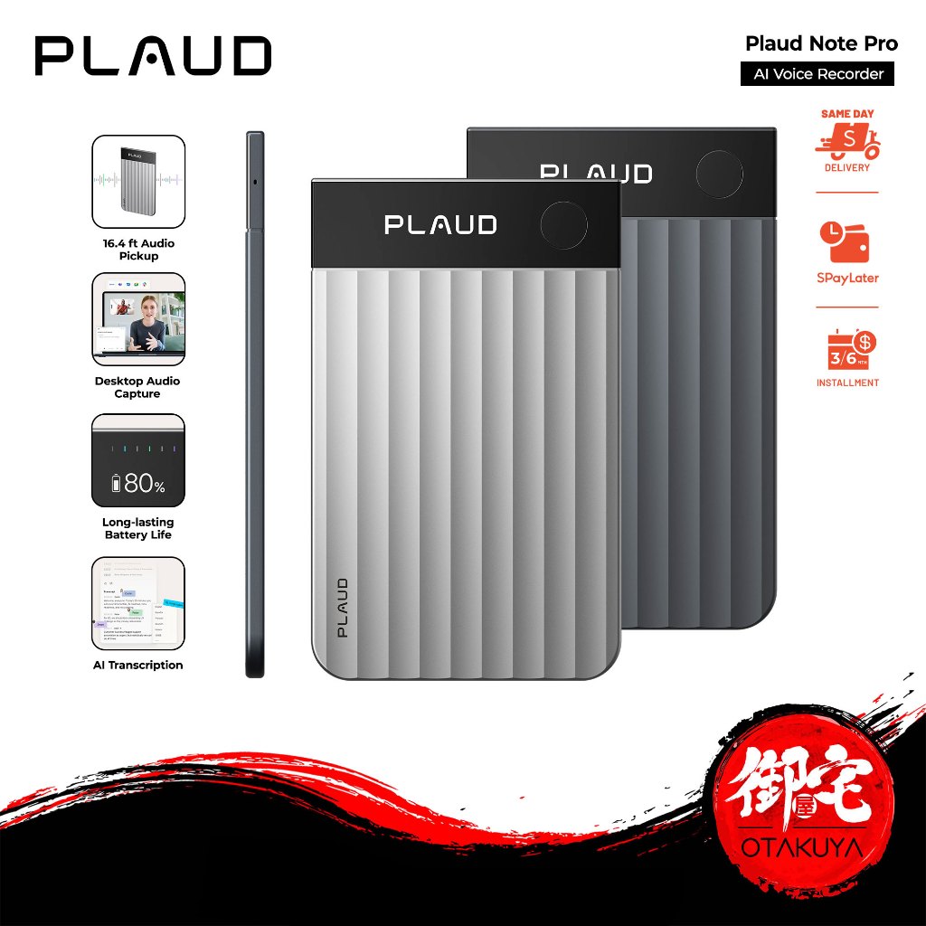 【9.25 SALE】PLAUD AI Note Pro Voice Recorder with AI Summary AI Transciption AI Voice Recorder (1 Year Warranty)