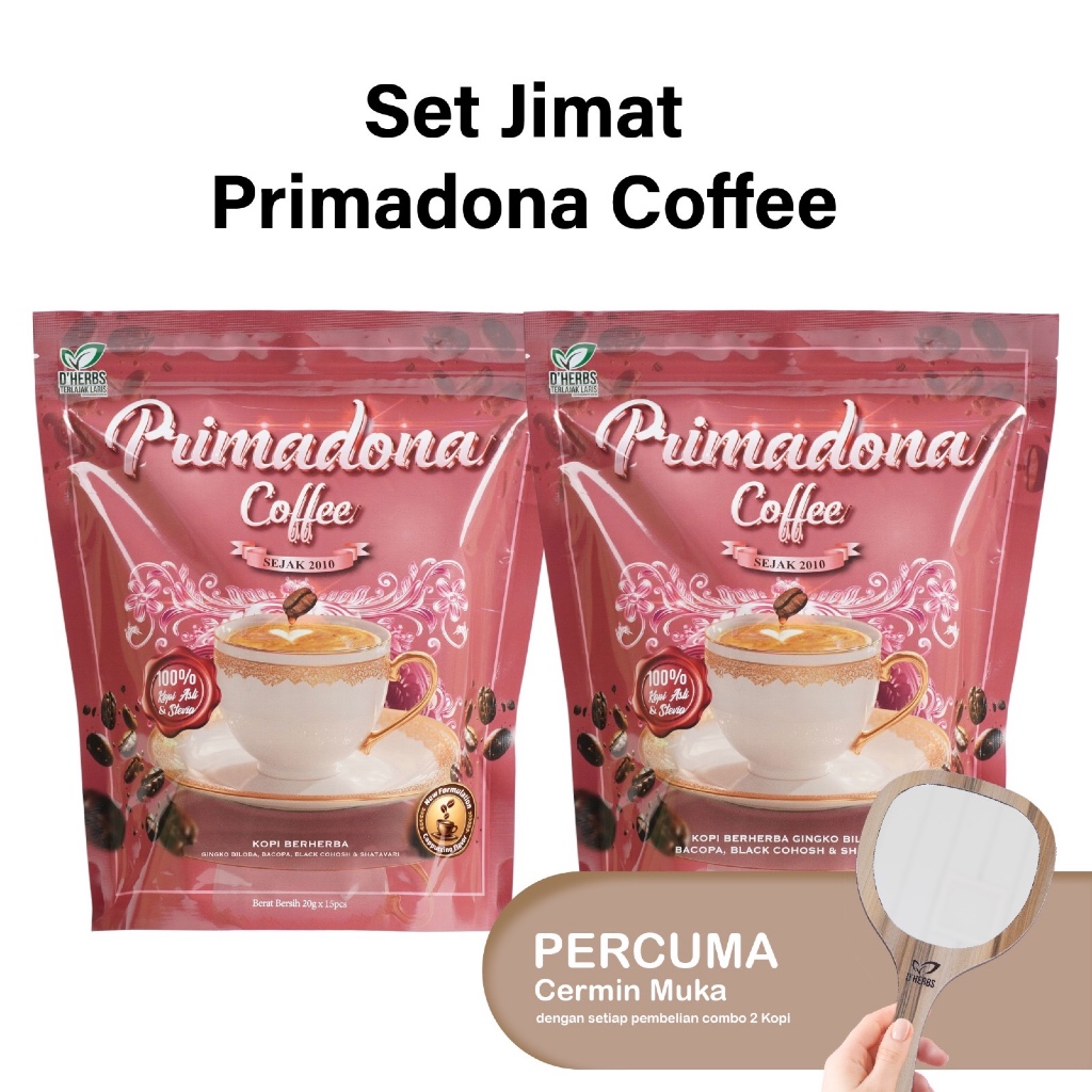 DHERBS KOPI PRIMADONA GOLD (BELI COMBO PACK PERCUMA 1 CERMIN MUKA)