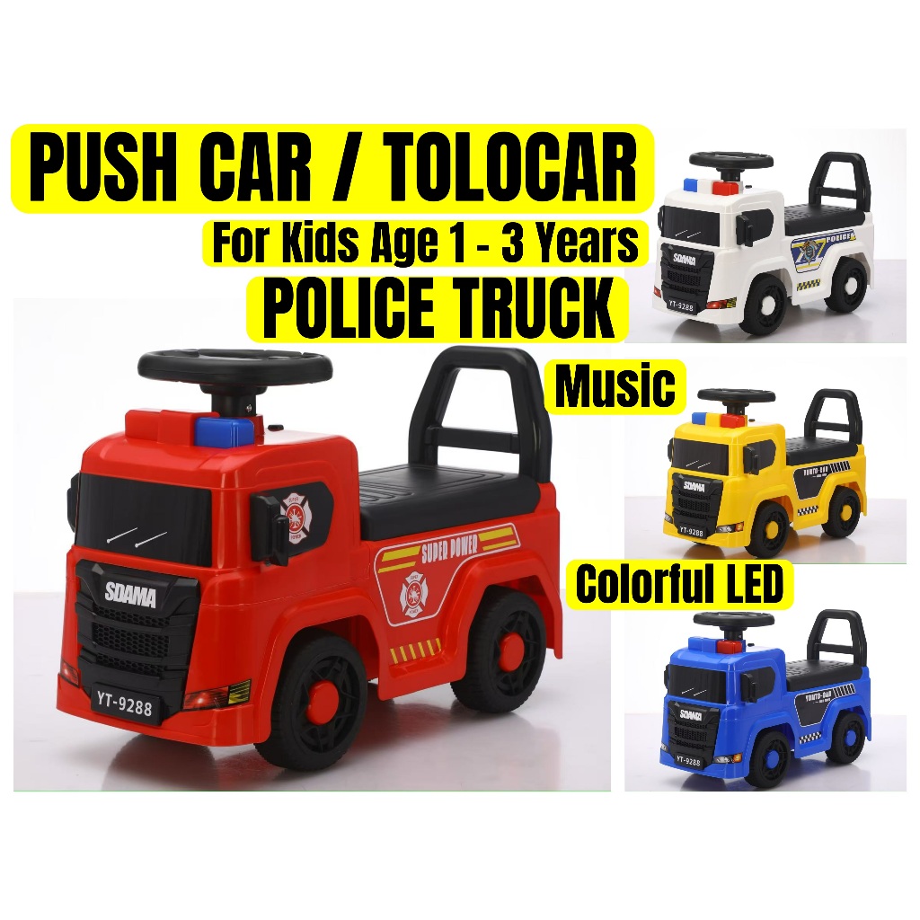 UMUR 1 - 3 YEARS TAHUN KIDS BUDAK KANAK TOLOCAR PUSH CAR RIDE ON TOY 4 WHEELS RODA KERETA MAINAN KAKI TOLAK HORN MUSIC
