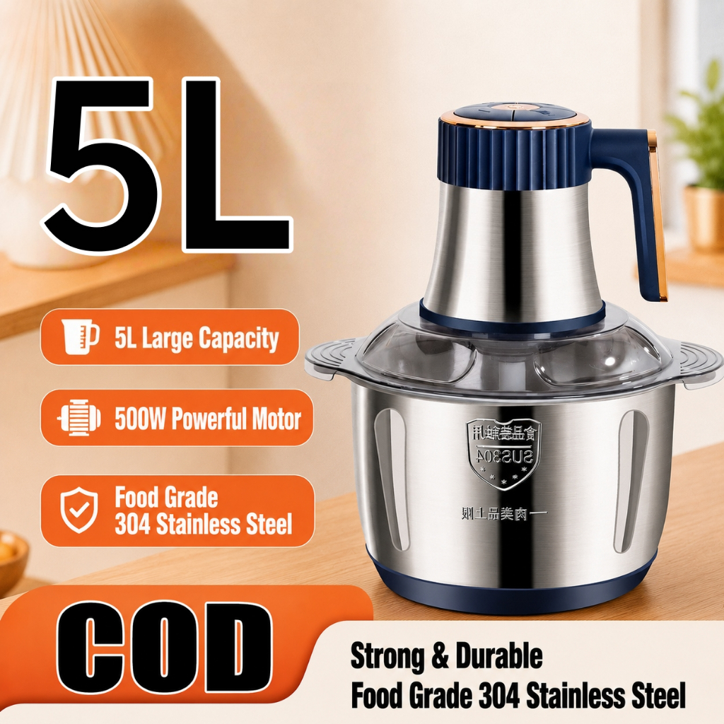 Electric Meat Grinder Chopper Blender Pencincang Bawang Daging Mesin Food Processor Large Capacity 絞肉機