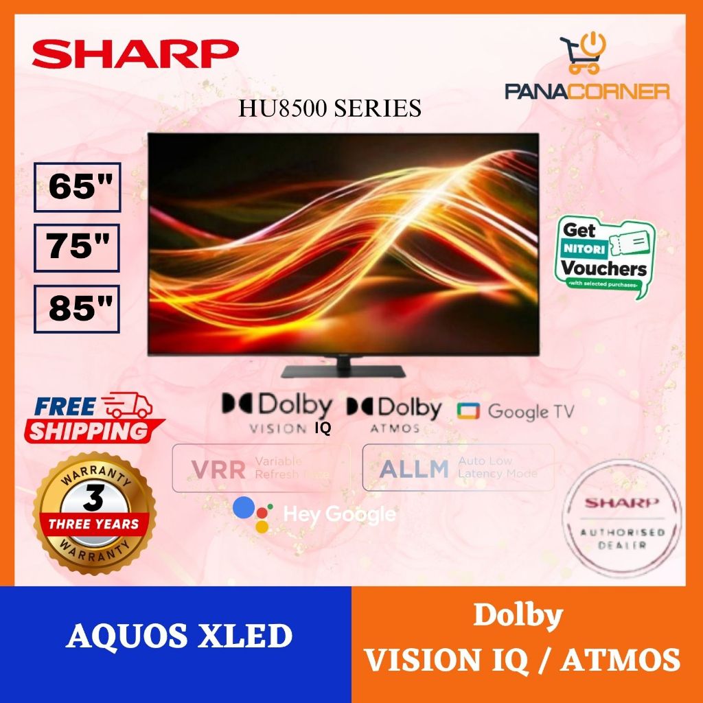 ( FREE Delivery & Install For KL SEL) SHARP AQUOS XLED 4K UHD TV HU8500X Series / AQUOS QLED 144Hz TV HN7000X Series