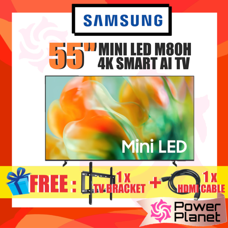 [FREE TV BRACKET&HDMI] Samsung 55" Mini LED M80H UA55M80HAKXXM / 65'' UA65M80HAKXXM / 75'' UA75M80HAKXXM 4K AI Smart TV