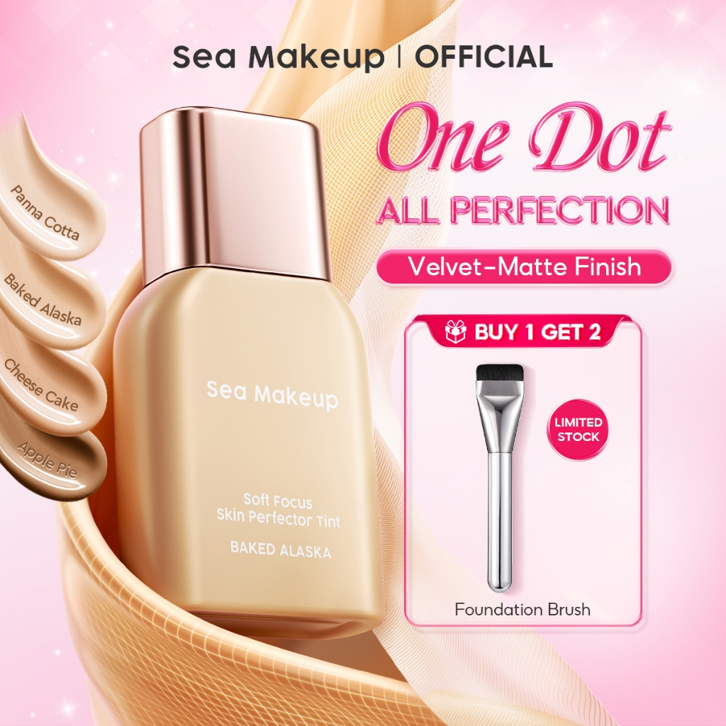 Sea Makeup Soft Focus Perfector Fawless Skin Tint High Coverage Velvet Matte Lightweight Long Lasting