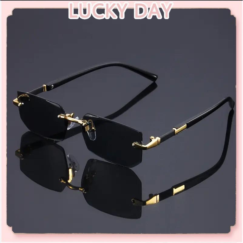 【Ready Stock】2026 Fashion European Square Frameless Sunglasses Personalized Jelly-Colored Sunglasses Cermin Mata 墨镜