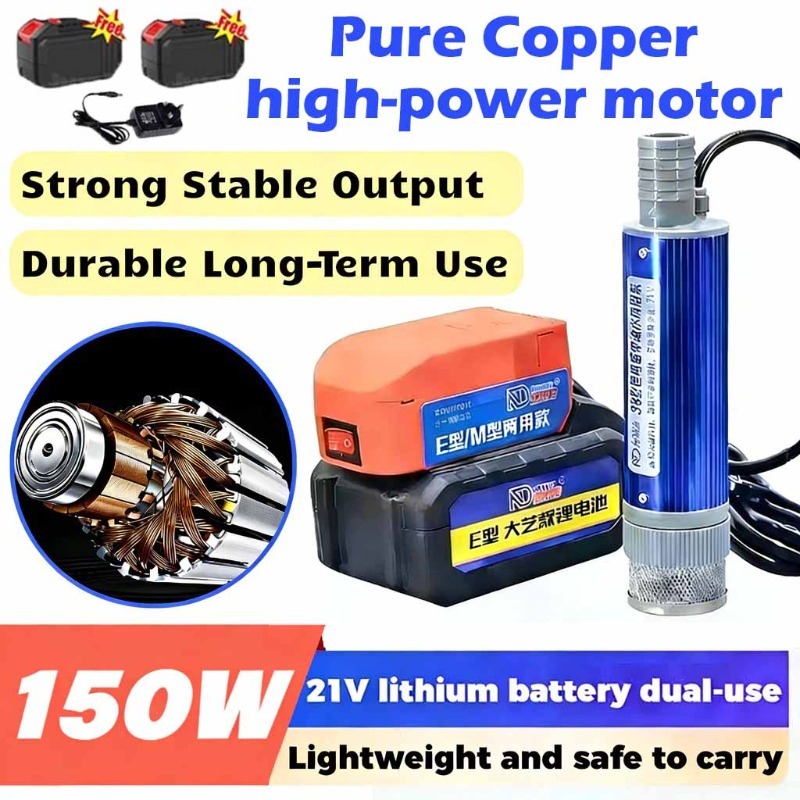 Powerful Lithium Battery Electric Oil and Water Pump Cordless Diesel Fuel Water Transfer Pump with Battery Charger