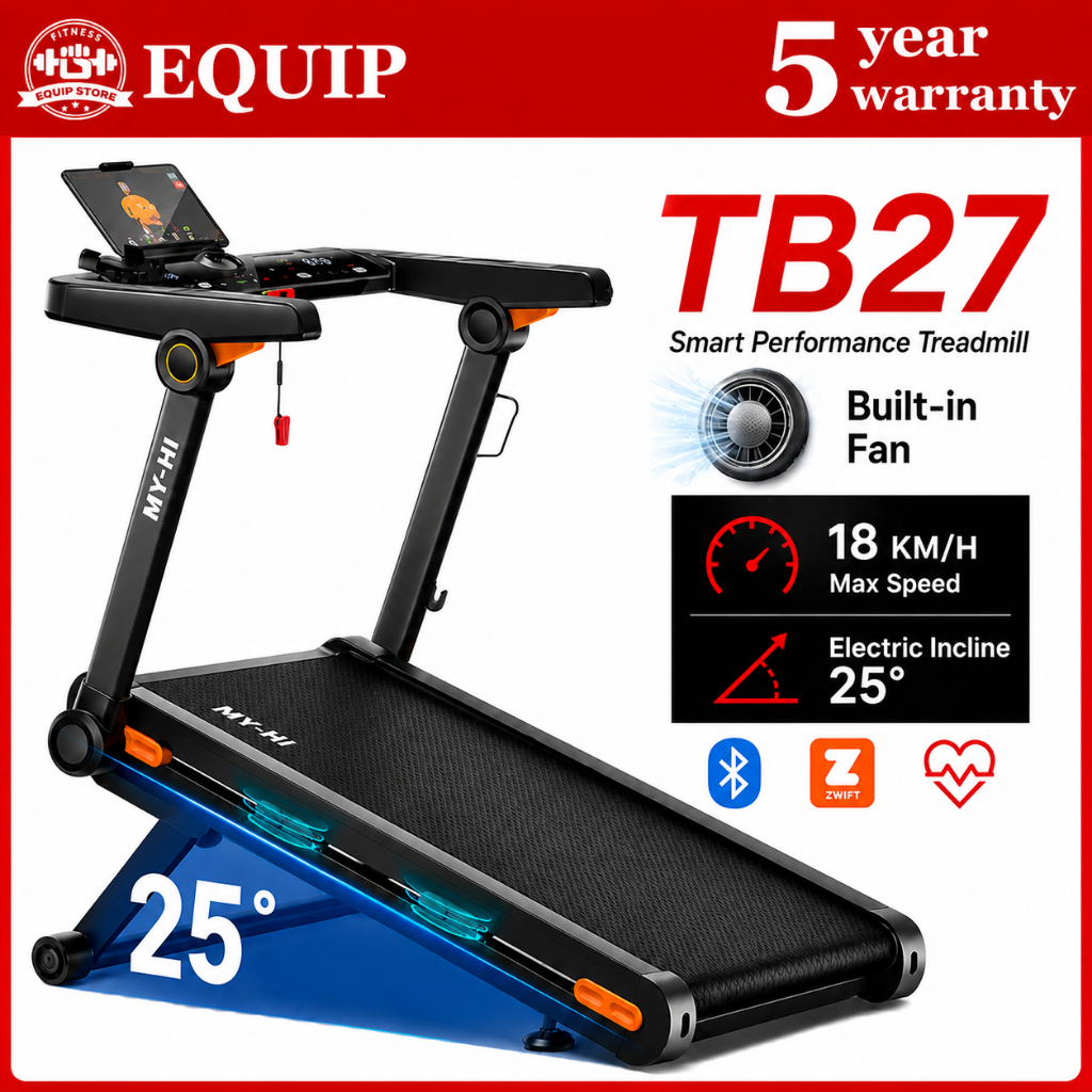 Treadmill heavy duty 25° Slope Incline Smart with Bluetooth Speaker Heart Rate Monitor Exercise Multi-Function Walking