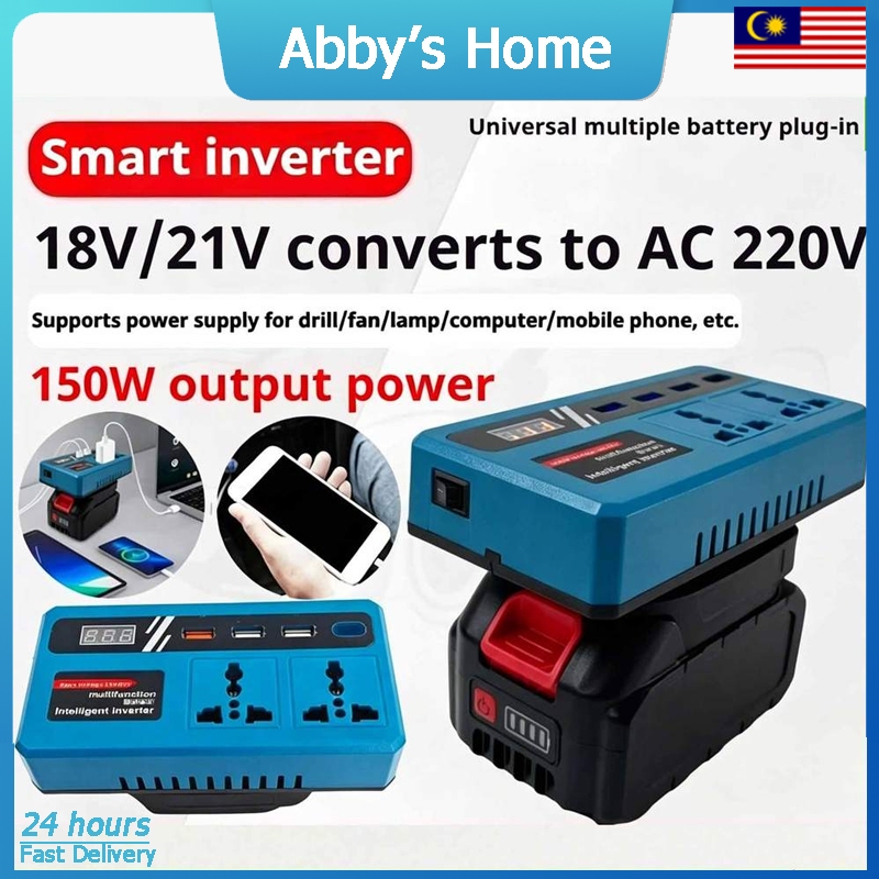 18V-48V Power Inverter Compatible with Makita Battery High Efficiency Voltage Transformer with Stable Output