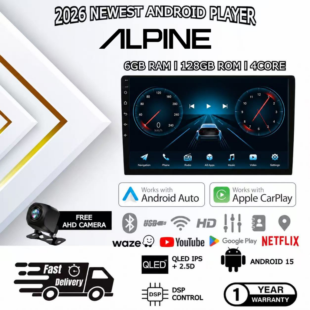 [6 +128 ] ALPINESTYLE Android Player 9"10" inch Car Multimedia MP5 Player WIFI with CoolingFan