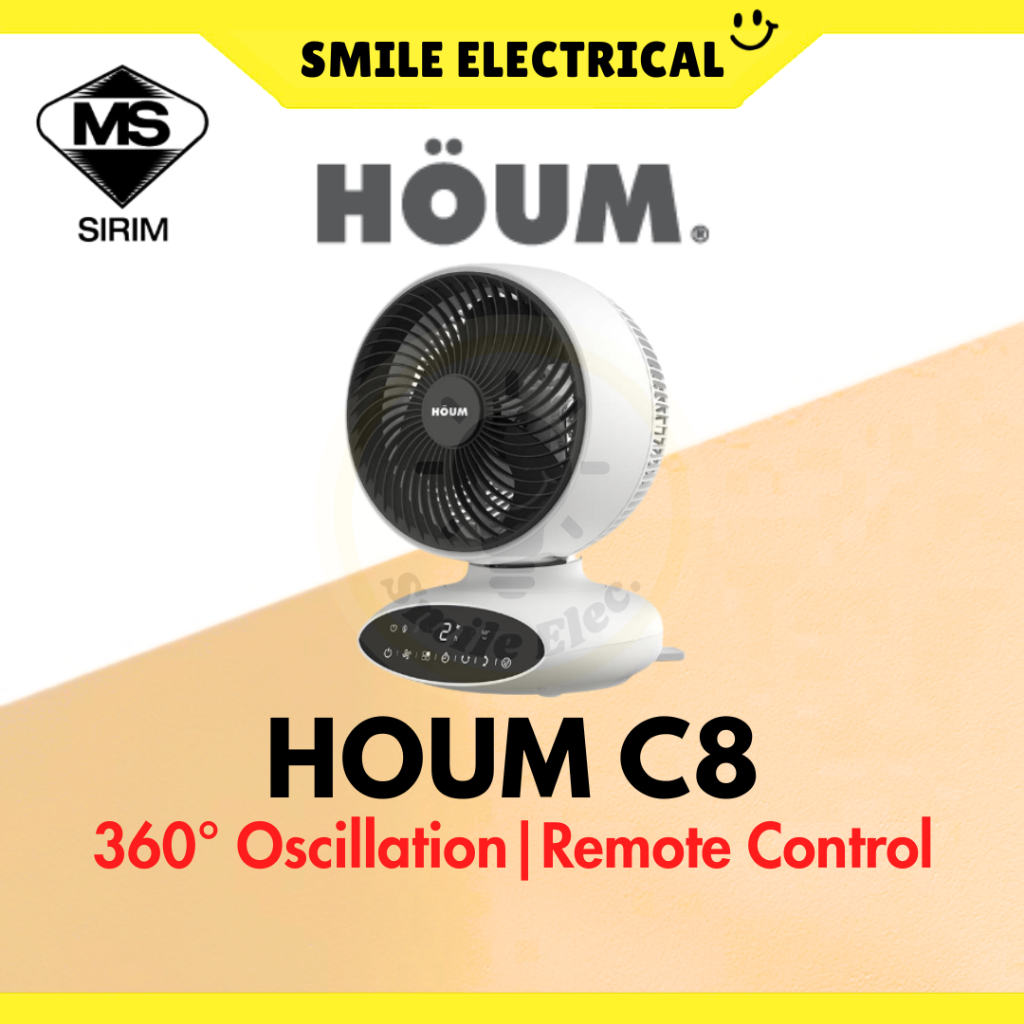Houm C8 Air Circulation Fan Table Desk Fan 5 Speed 8" HOUM AC Motor Kipas Meja Elektrik Sirim 风扇